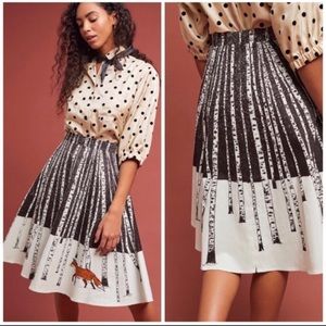NWT Anthropologie Corey Lynn Calter Winter Fox Skirt Size Small Petite